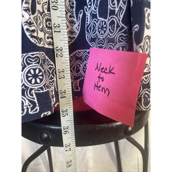 Crown & Ivy White & Blue Roll Tab Cotton Modal Soft Casual Knee Length Dress 1X - Picture 6 of 10